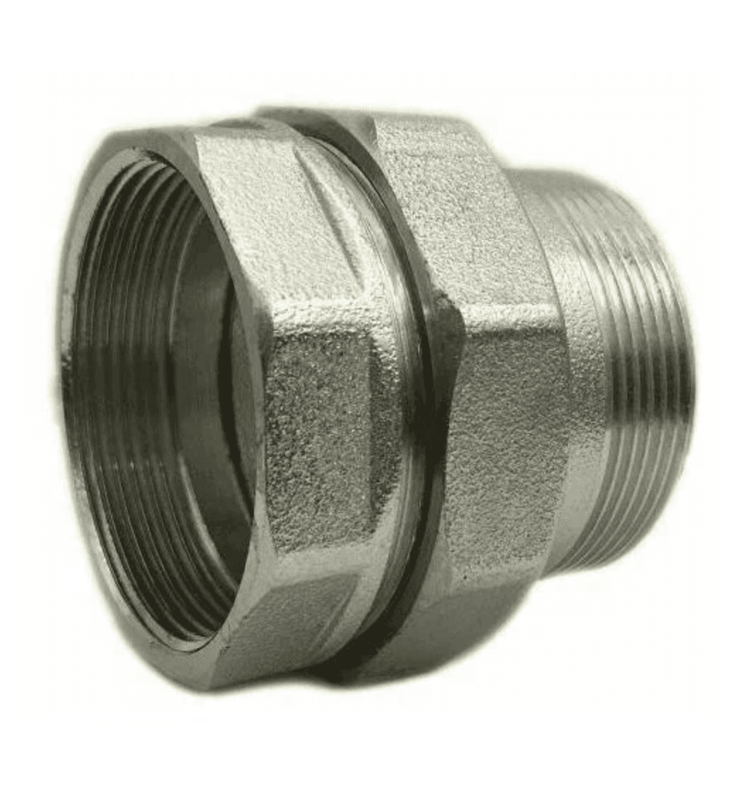 Соединитель латунь никель американка Ду 40 (1 1/2") прямой ВР/НР SantechSystems. Артикул MM-000049