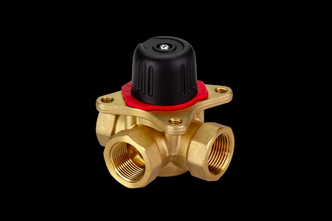 Клапан регулирующий поворотный Ридан HRB-3R PN10 DN20 KVS6,3 Tmax 110°C Rp3/4 CW617N 3х-х. Артикул MM-001556
