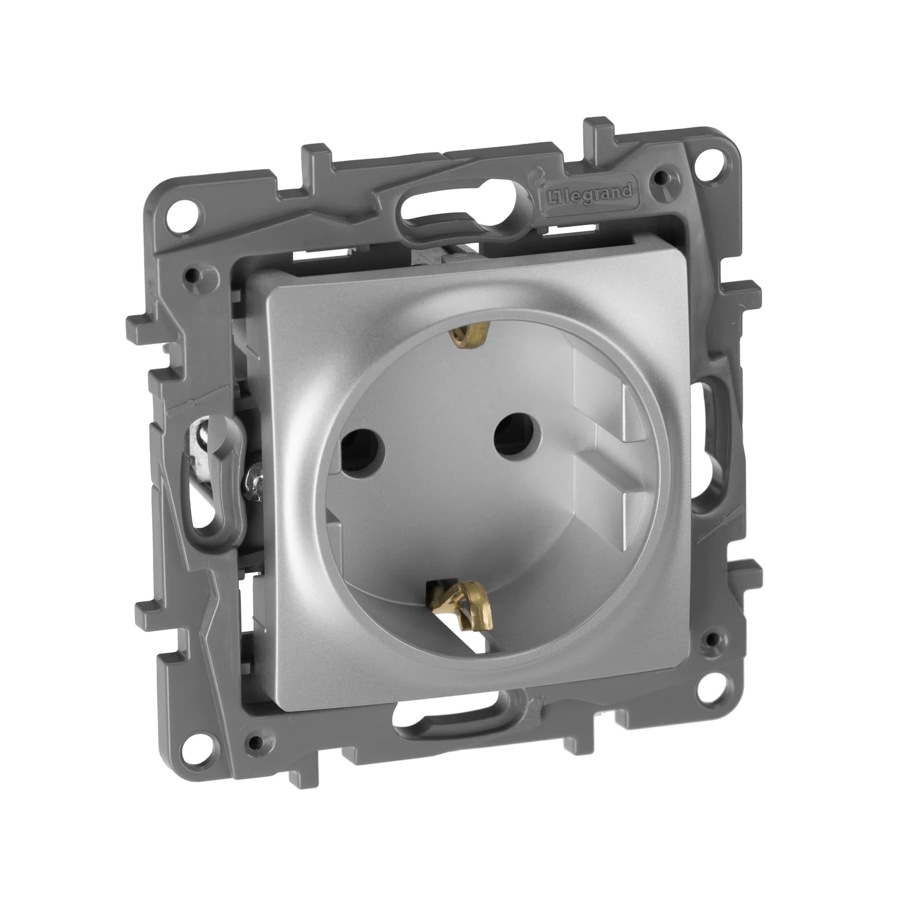 Legrand Valena 0120 розетка с/з. цвет: аллюминий. Артикул MM-001833