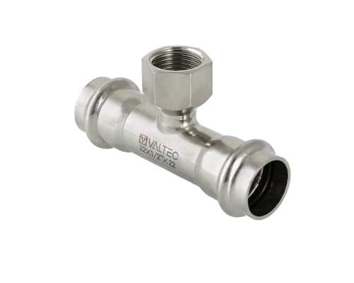 Пресс-тройник 35 мм х 1" ВР нержавейка VALTEC6. Артикул MM-001849