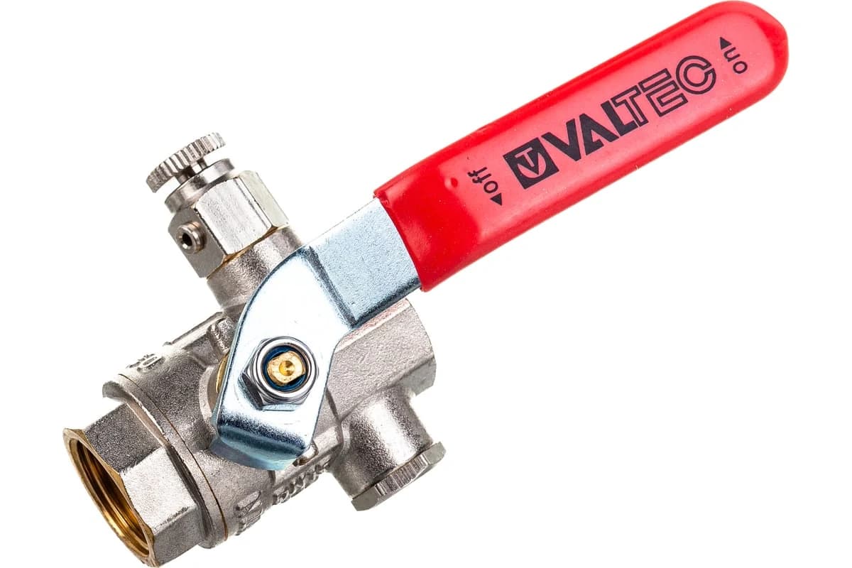 Кран шар.(вода) 1/2" с дренаж. и воздухоотв.(12/108). Артикул MM-000957