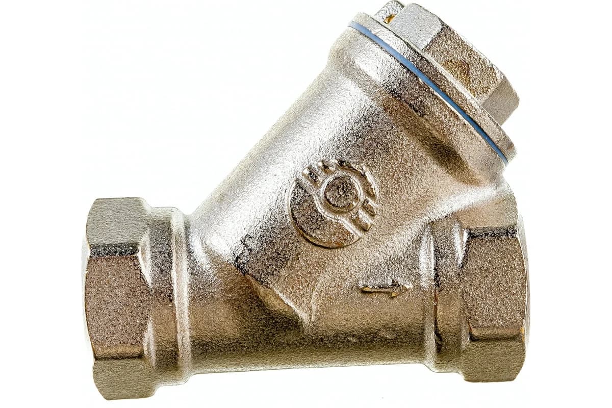 Фильтр сетчатый для ВОДЫ 1/2" ВР/ВР латунный под пломбу НИКЕЛИР-Й VALFEX 46Б5фт1 (120/30). Артикул MM-001073